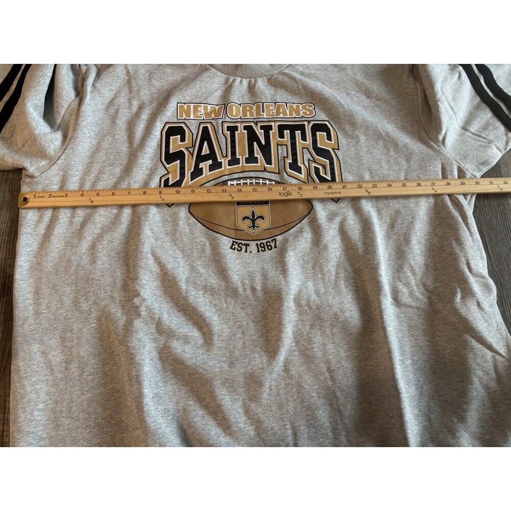 Mitchell & Ness Heather Gray New Orleans Saints Big & Tall Sweatshirt 4X NWT - Picture 8 of 11